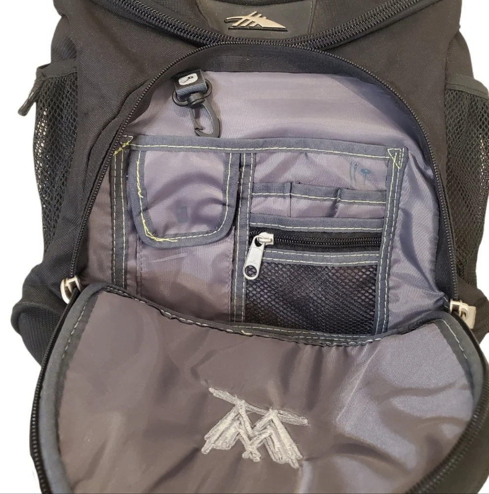 WWF‎ Vintage High Sierra Black Mid Size School Travel Hiking Backpack - WWE
